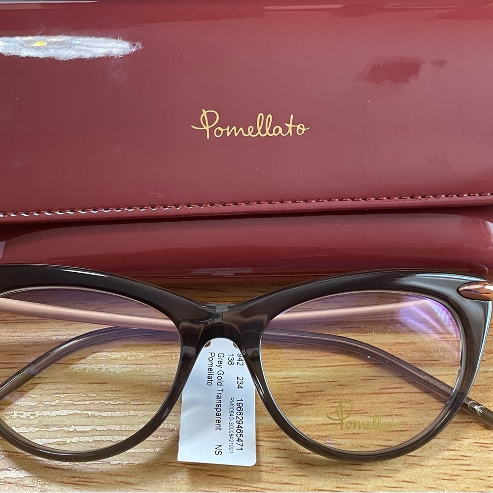 Pomellato Women's 50MM Cat Eye Glasses - Gray and Gold
